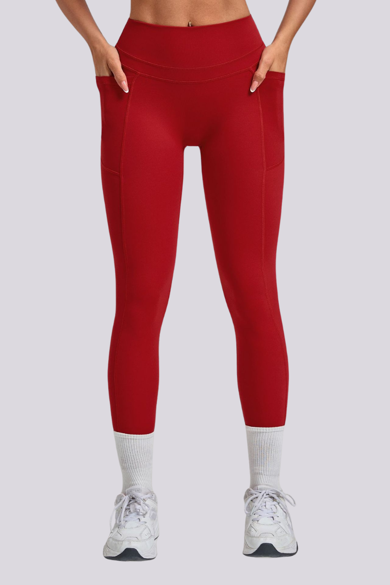 Women's Athletic Side Pocket Hip-Pocket Yoga Leggings
