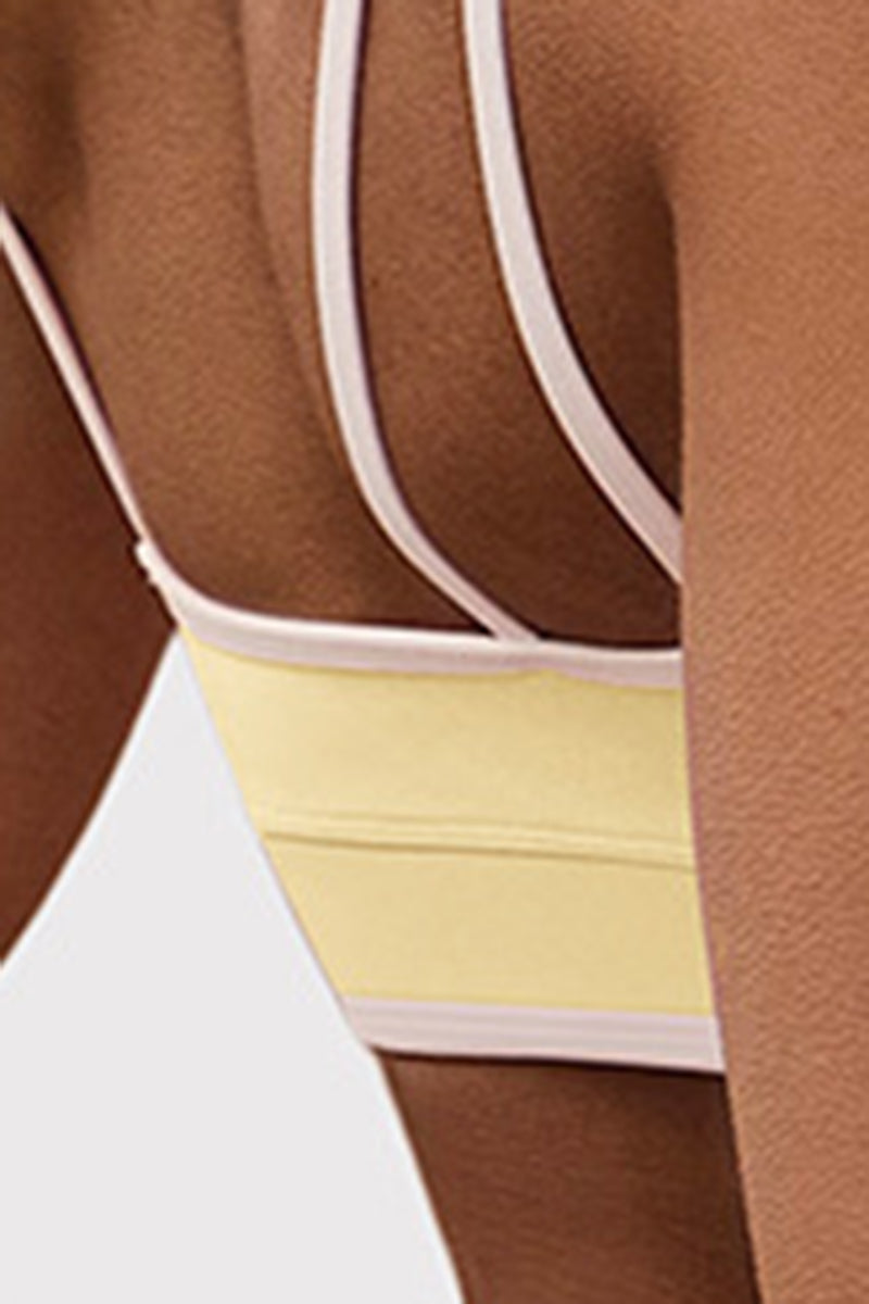 Women's Athletic Color Matching Bra Skirt Two-Piece Set