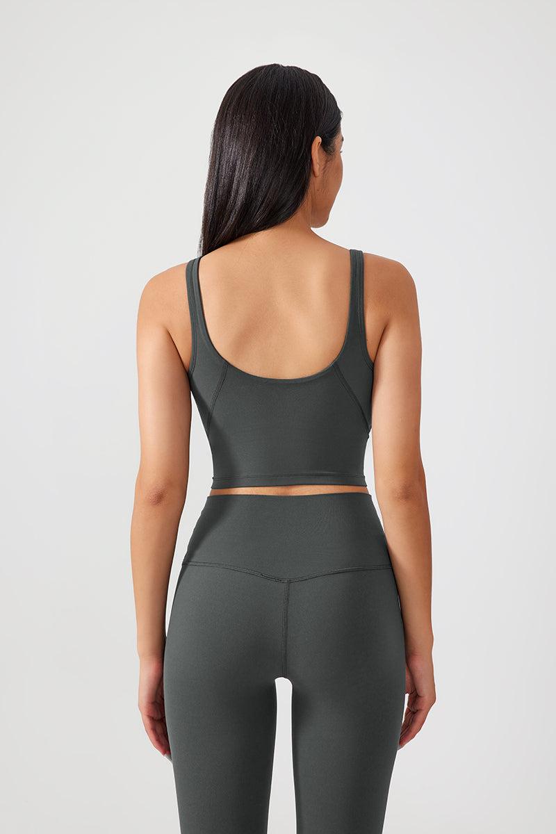 Women Fixed Bra Pads U-Back Nude Shape Fitness Yoga Exercise Vest
