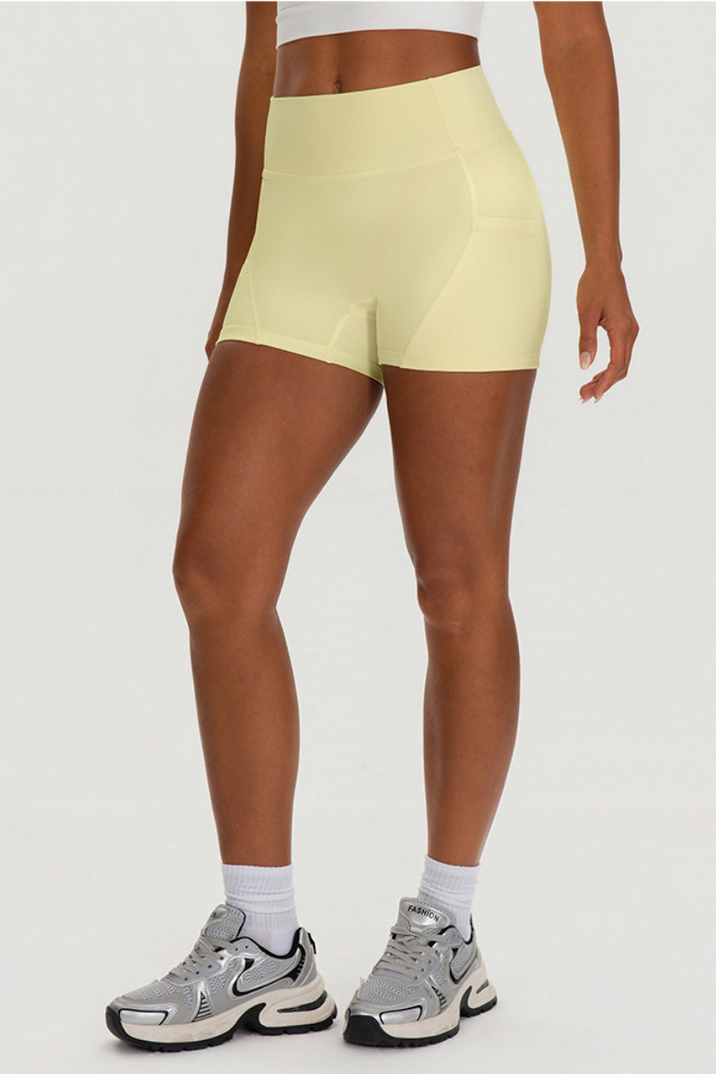 Women's Athletic Side Pocket Tummy Control Yoga Shorts