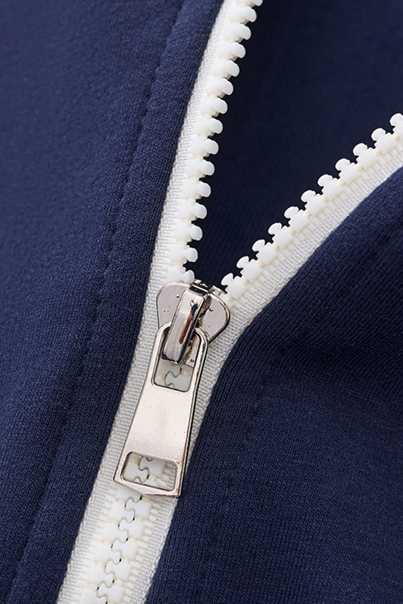 Unisex Casual Loose Fit Striped Athletic Jacket