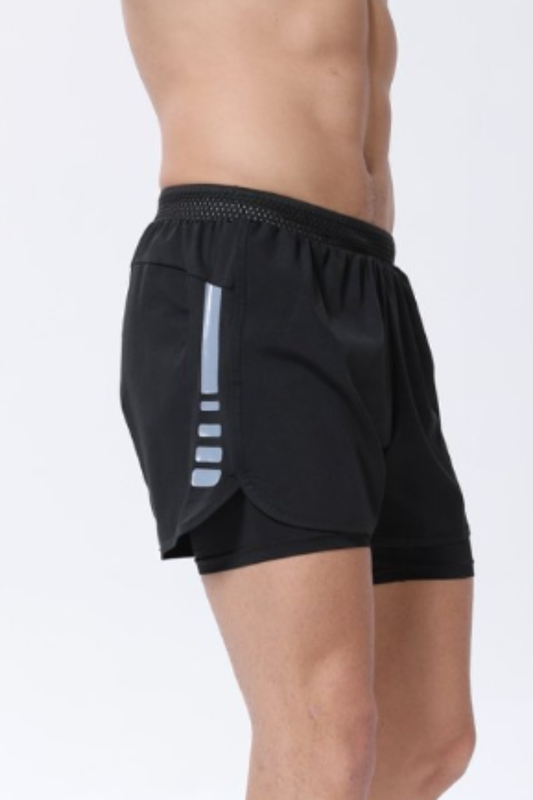 Men's 2-in-1 Anti-Chafe Reflective Quick Dry Running Shorts