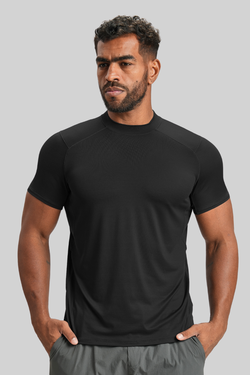 Men's Summer Nude Round-Neck Fitness Sports T-shirt