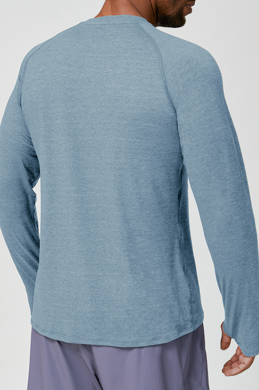 Men's Two-Tone Skin-Friendly Quick-Dry Long Sleeve Athletic Top
