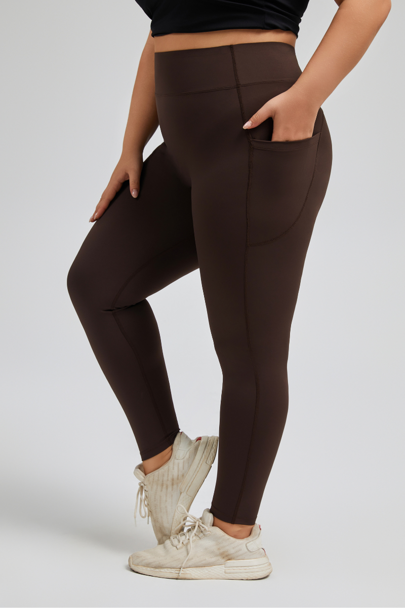 Plus Size Women's Butt-Lifting Pocket Cycling Yoga Leggings