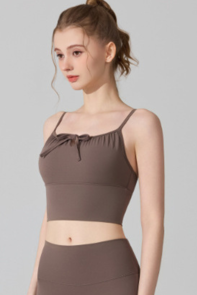 Women's Bow-Tie Thin-Strap Cami Form-Fitting Sports Tank Top