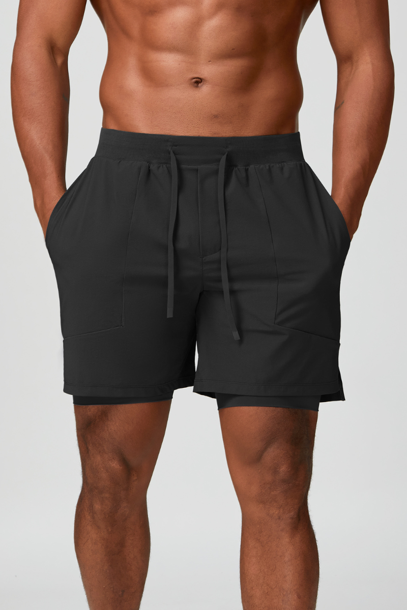 Men's Quick-Drying Double-Layer Casual Fitness Sports Shorts