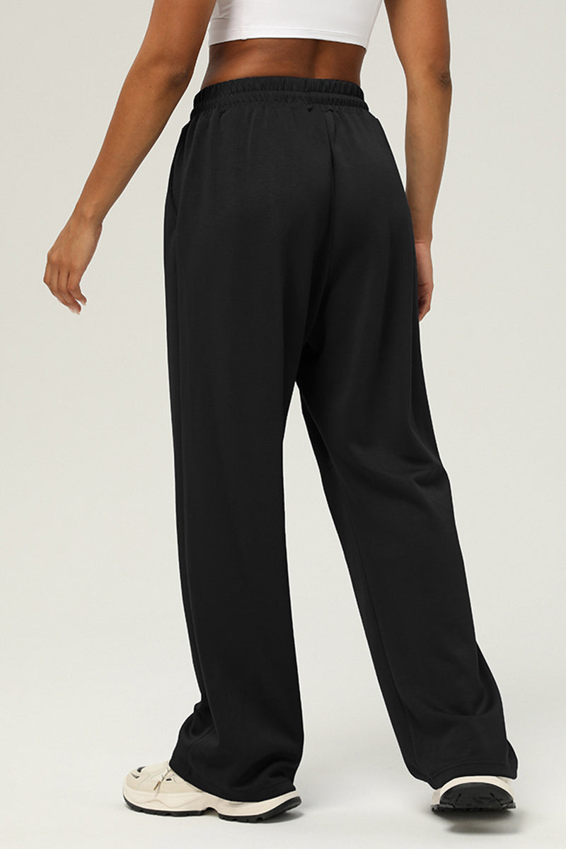 High Waist Drawstringwide Leg Pants