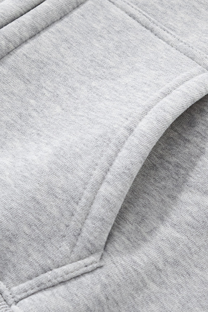 Women Cropped Double Zip Fleece Hoodie