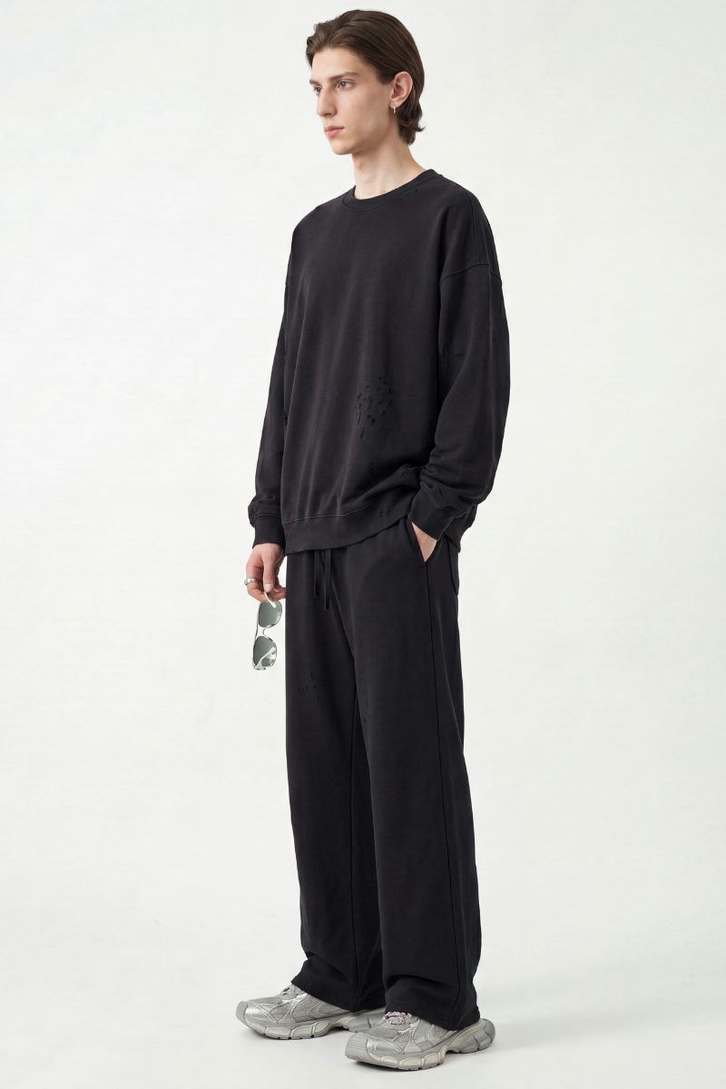Men's Fall Set: Relaxed Pullover And Drawstring Sweatpants
