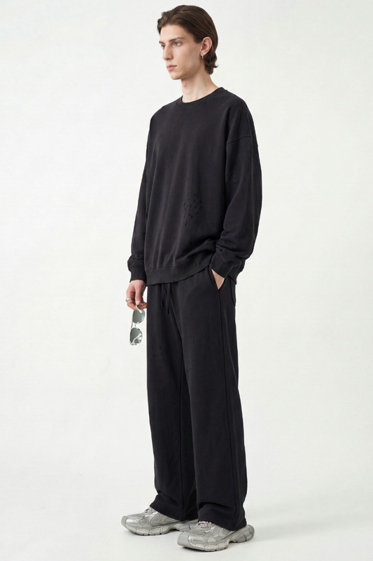Men's Fall Set: Relaxed Pullover And Drawstring Sweatpants
