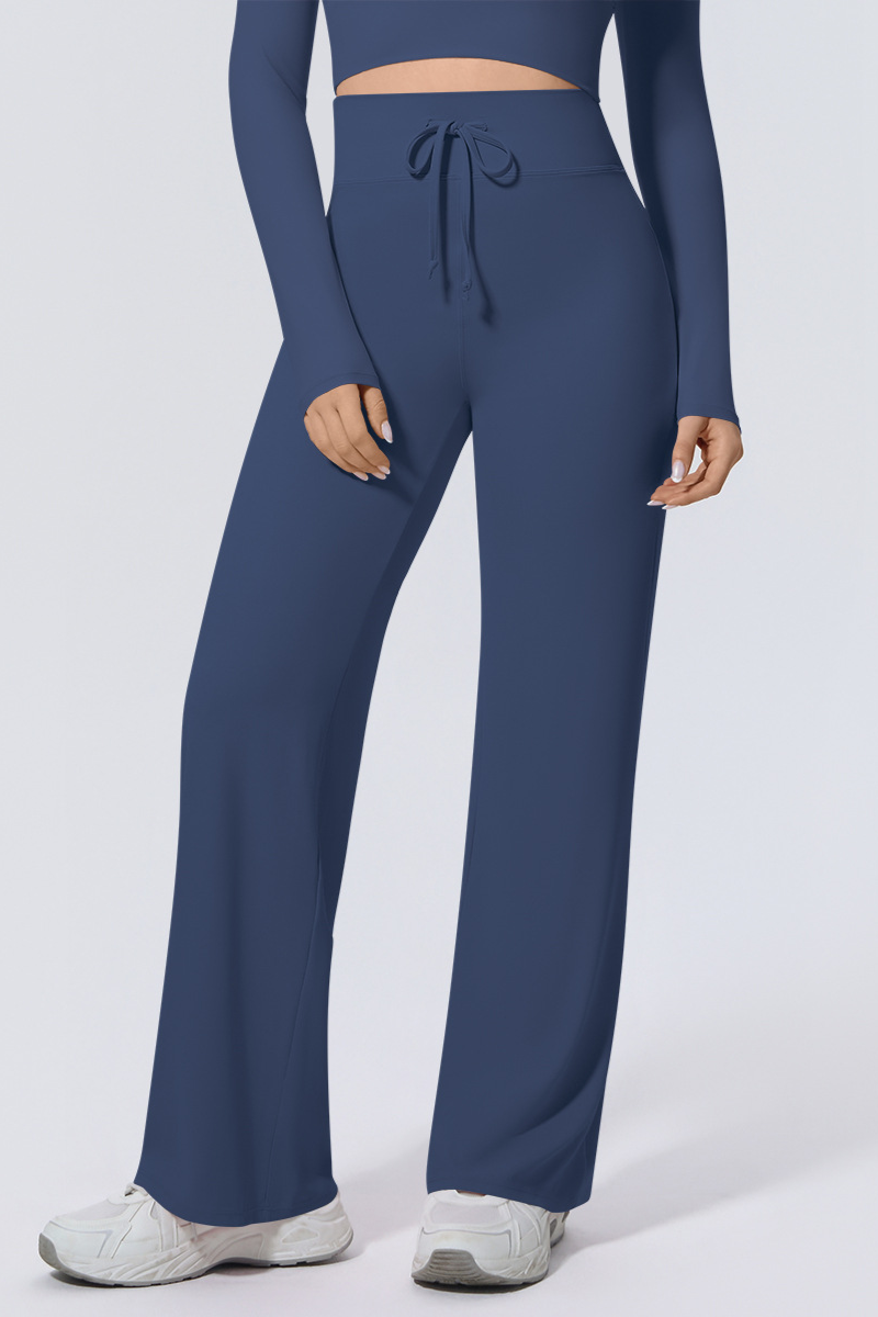 Women's Lace-up High Stretch Casual Yoga Straight Pants