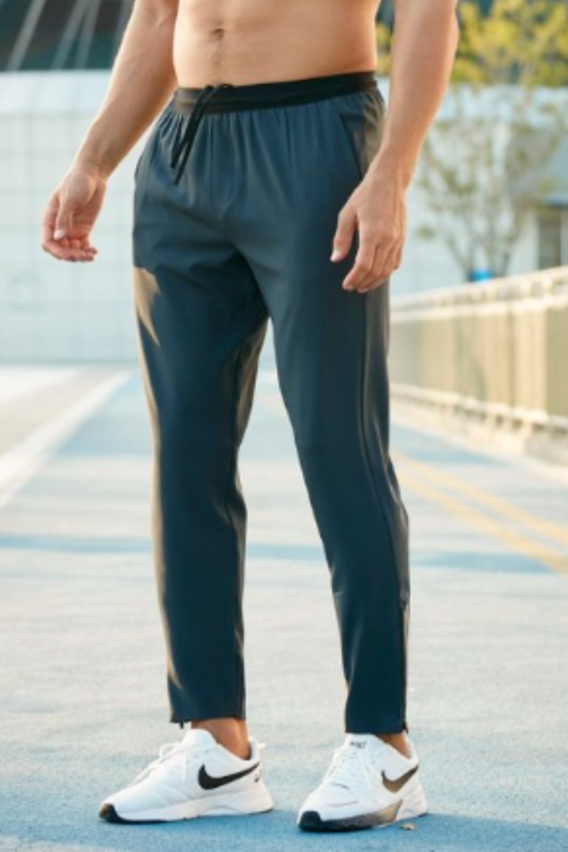 Men's Reflective Zip 9 Inch Quick Dry Running Athletic Pants