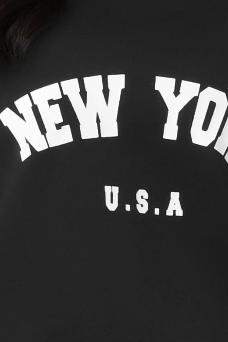 Women Fleece Letter Print Sweatshirt