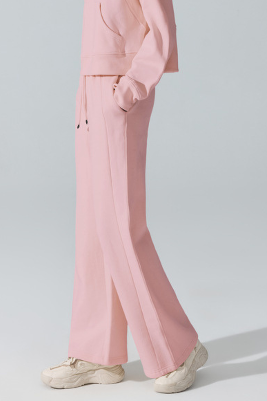 Women's Fleece-Lined Drawstring Straight-Leg Casual Pants