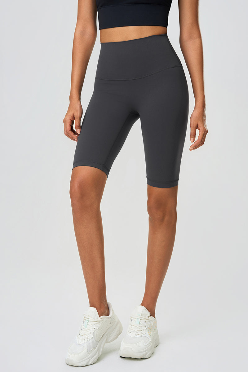 Women High-Rise Hip-Lift Naked-Feel Shaping Yoga Fitness Shorts