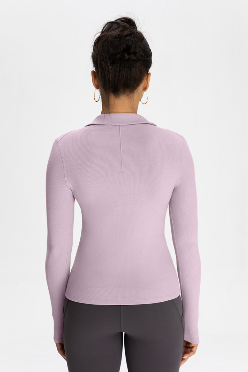 Ladies' collar-opening cardigan