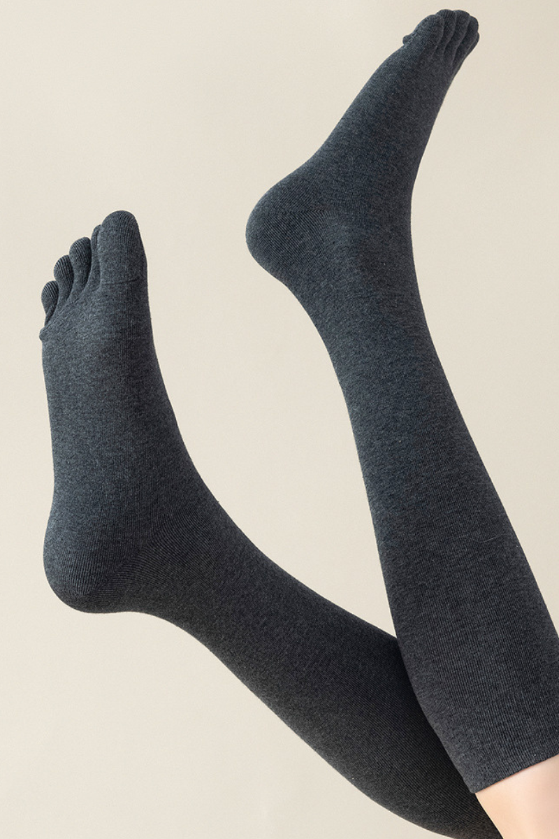 Women's  Breathable Five-Toe High-Top Cotton Yoga Socks