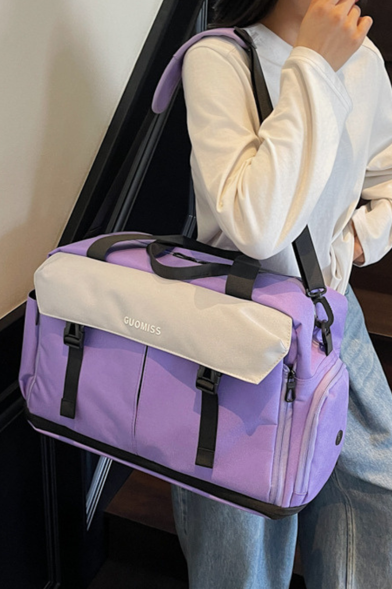 Color-Block Multi-Pocket Large Capacity Travel & Fitness Bag