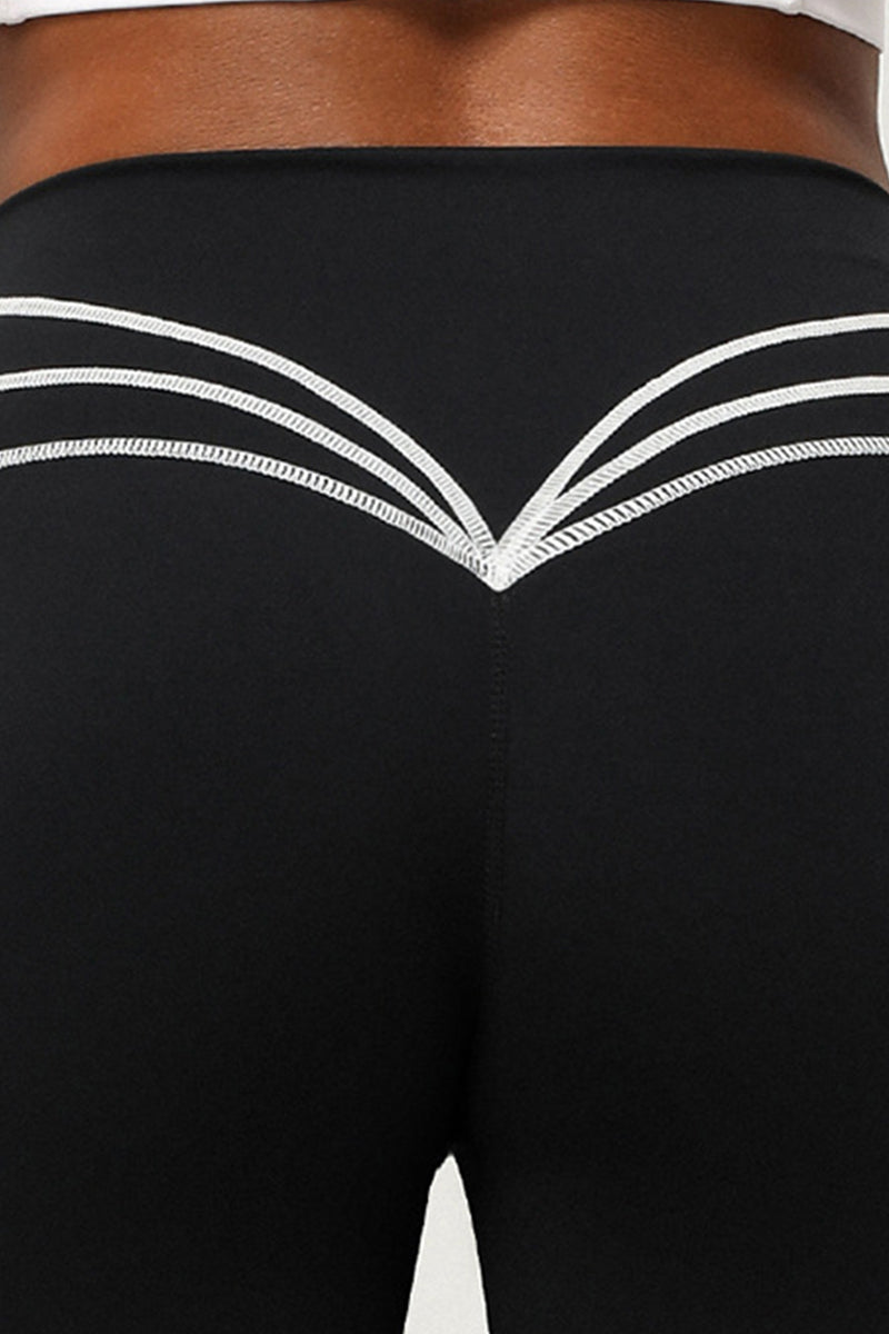 Women Nude Contrast Color High Waist Butt Lifting Yoga Flare Pants