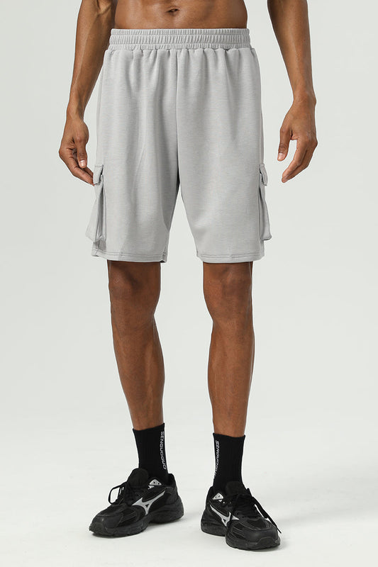 Men Airy Rayon Multi-Pocket Loose-Fit Stretch Quick-Dry Basketball Gym Fitness Running Athletic Shorts