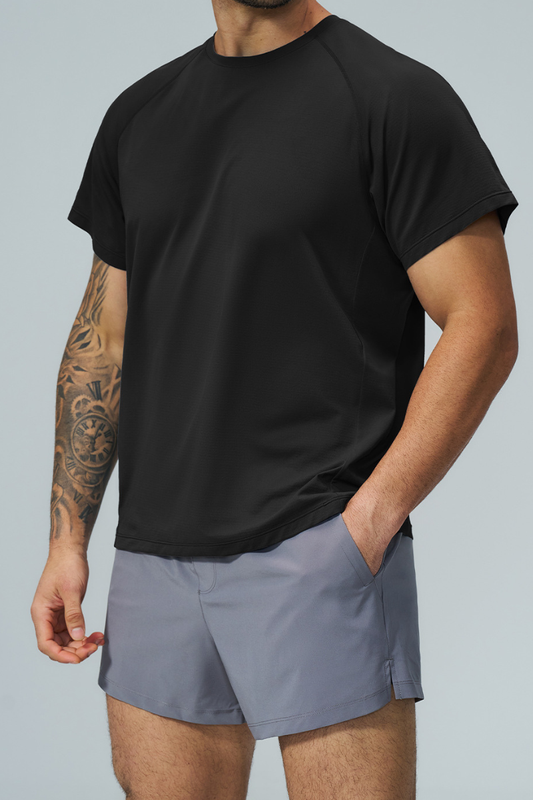 Men's Raglan Sleeve Quick Dry Sports Short Sleeve T-Shirt