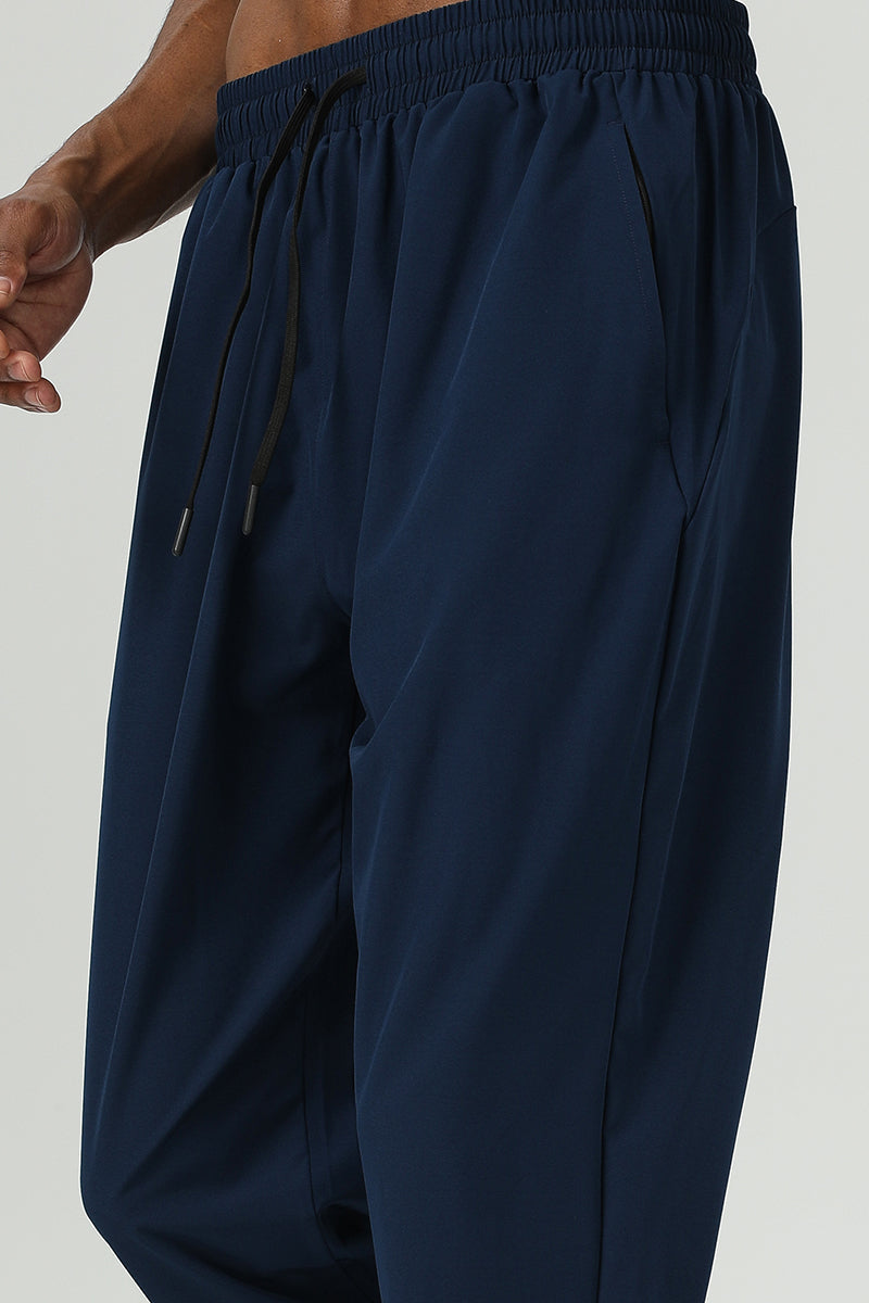 Men 4-Way Stretch Quick-Drying Breathable Water-Resistant Reflective Straight Leg Cropped Sports Pants