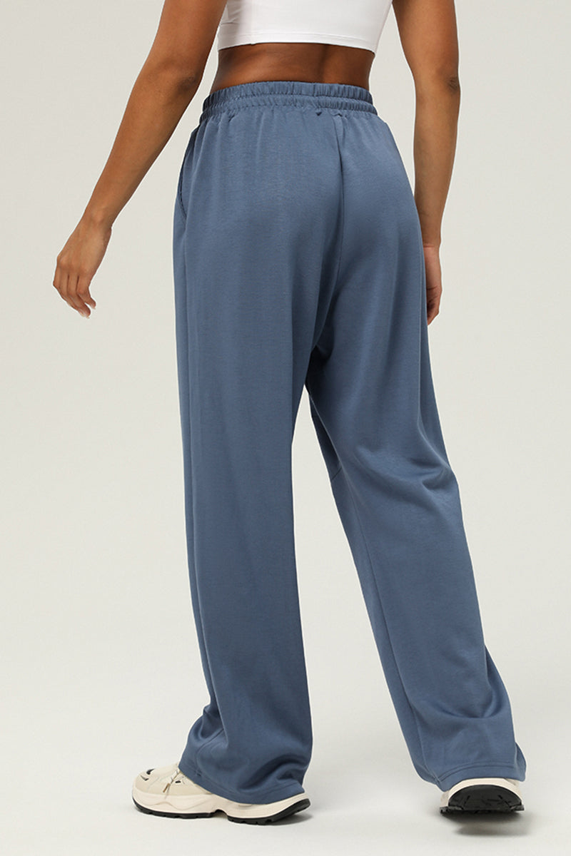 High Waist Drawstringwide Leg Pants
