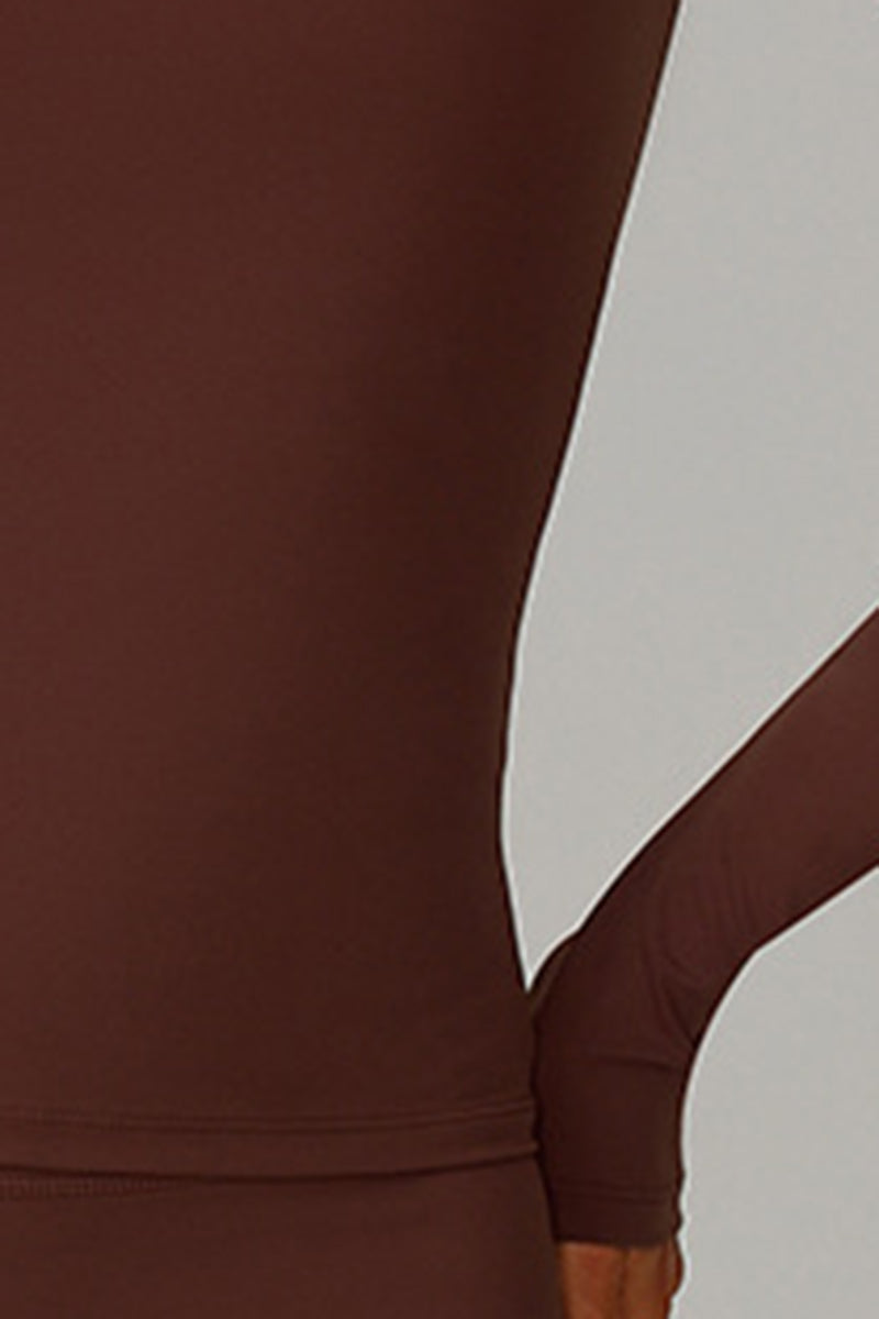 Women Fleece-Lined Yoga Set: Long Sleeve Top + High-Waist Leggings