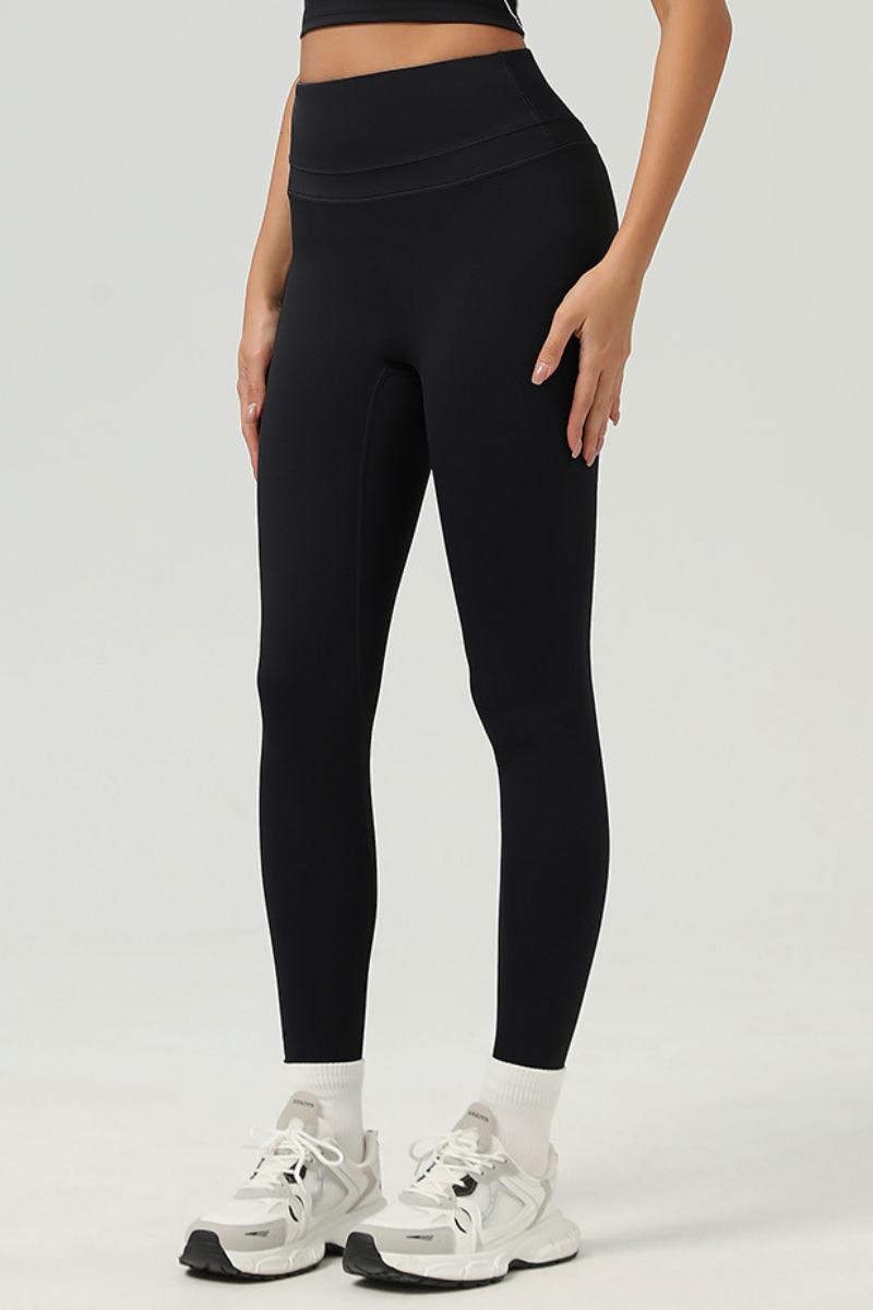 Women's Athletic High Waist No Camel Toe Solid Leggings
