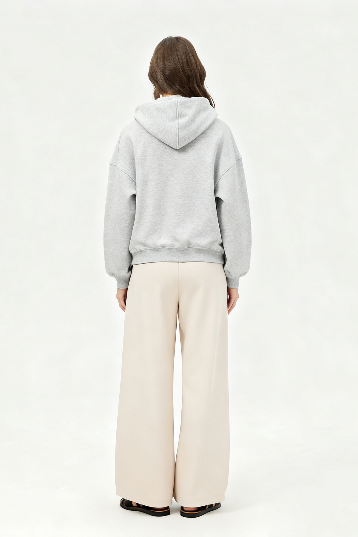 Unisex Boxy Cropped Zip-Up Fleece Hoodie