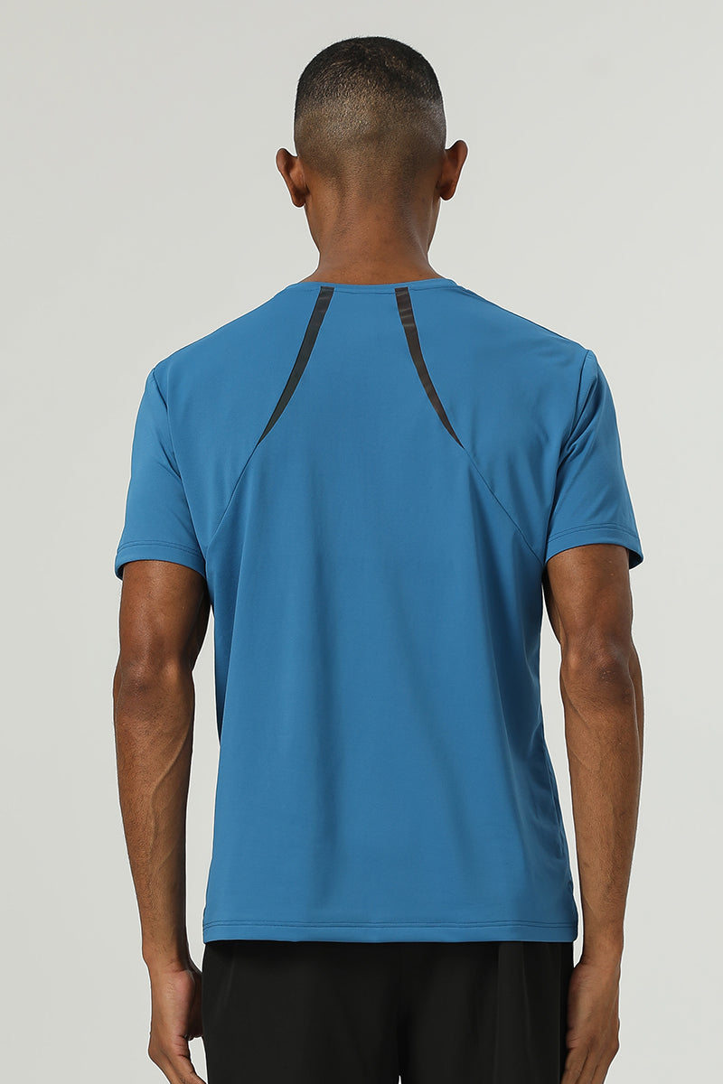 Men Cloud Yarn Quick-Dry Antibacterial Moisture-Wicking Uv Protection Reflective Outdoor Sports Round Neck Short Sleeve T-Shirt