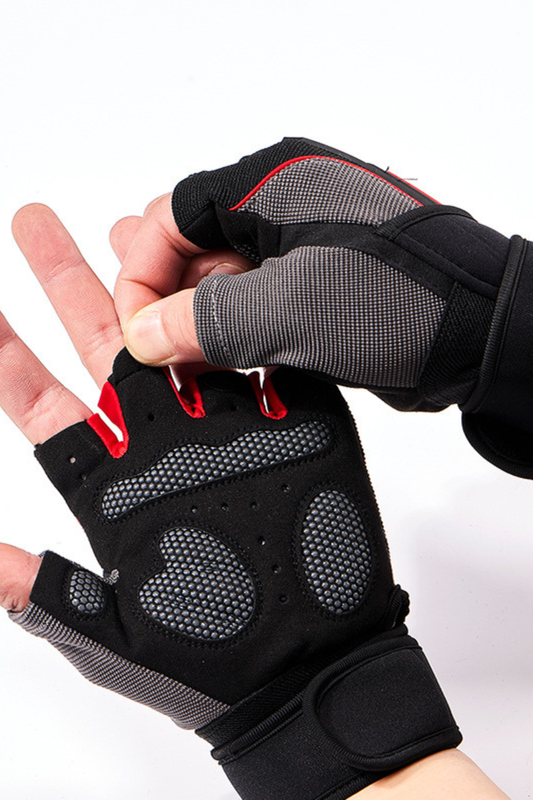 Sports Anti-Slip Breathable  Loop Strap Half-Finger Gloves