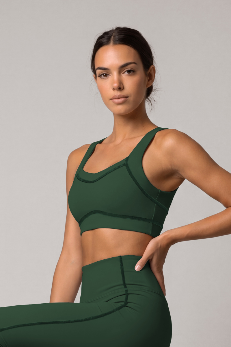 Women's Athletic Nude-Feel High Stretch Wide Straps Bra
