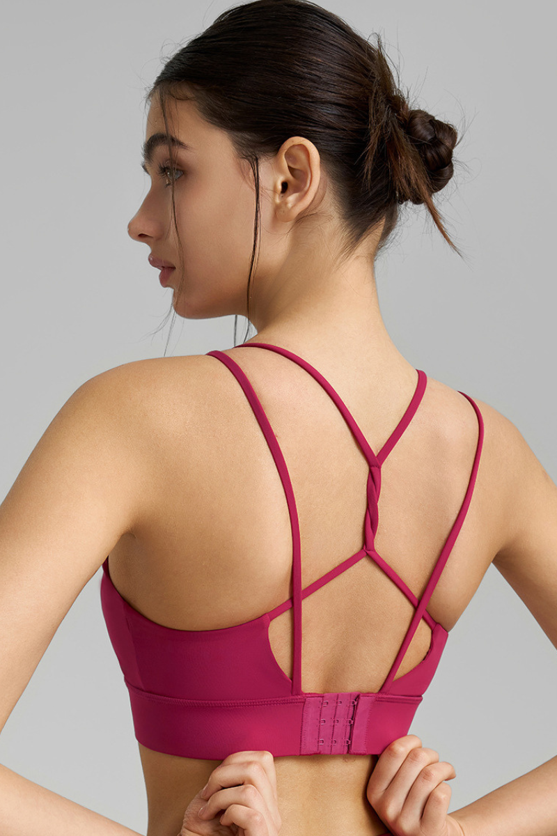 Women's Athletic U-Neck Crisscross Back Sports Bra