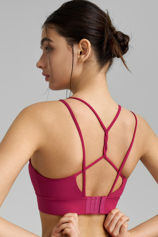 Women's Athletic U-Neck Crisscross Back Sports Bra