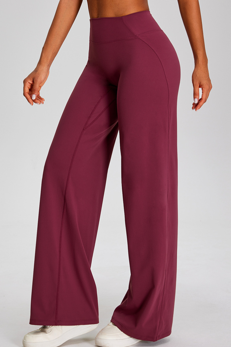 Women's Athletic Flowy Solid Wide Leg Yoga Pants