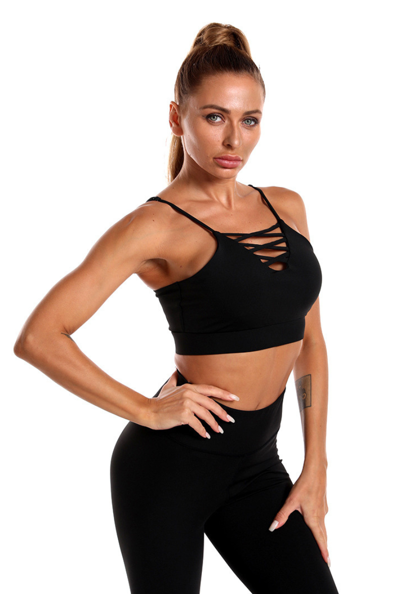 Women's Front Crisscross Adjustable Strap Yoga Bra