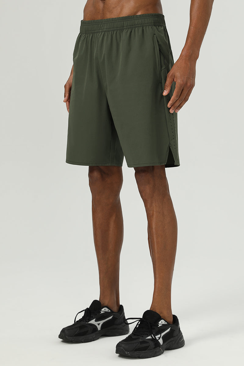 Men Running Training Four-Way Stretch Quick-Dry Reflective Casual Fitness Mid-Length Shorts