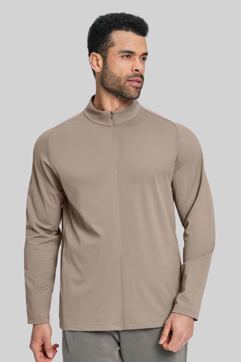 Men's Brushed Stand Collar Zipper Casual Sport Jacket
