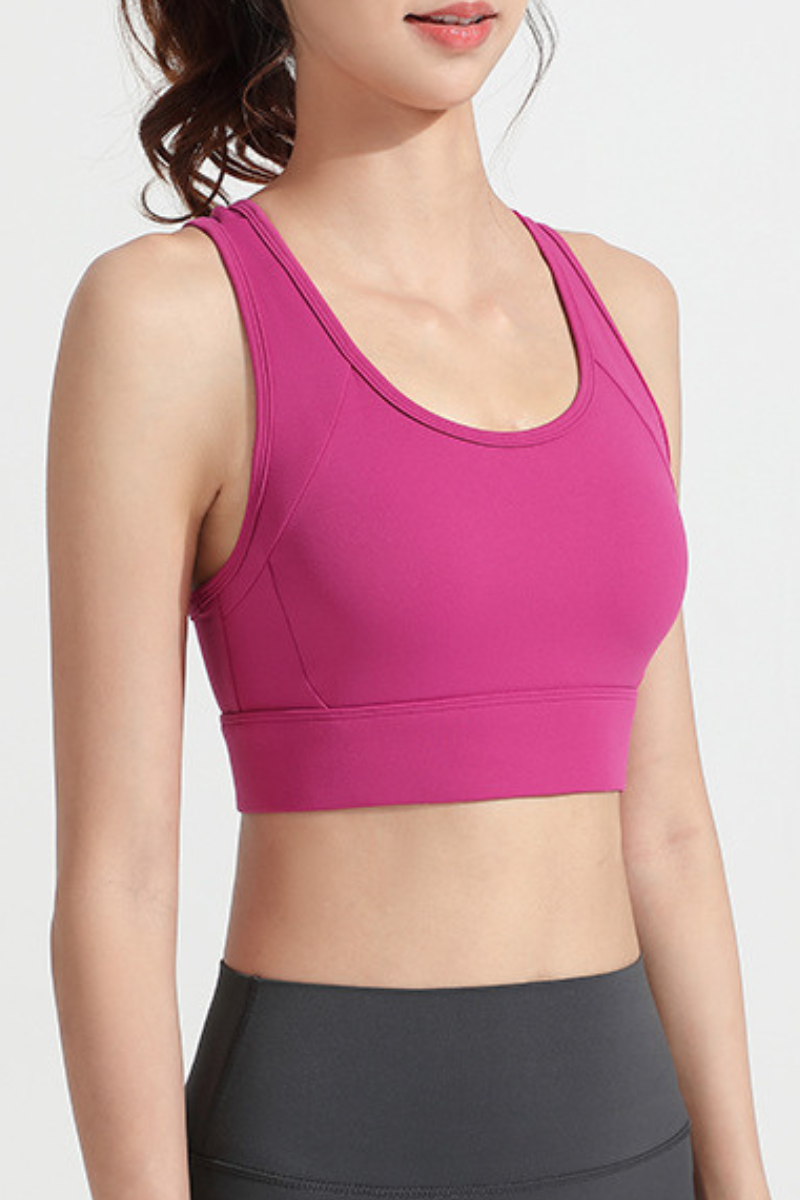 Women's Back Mesh Panel High Support Antibacterial Sport Bra