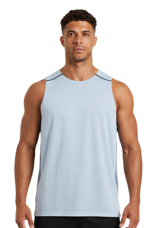 Men's Color Block Breathable Reflective Athletic Tank Top