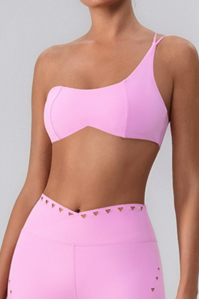 Women's Asymmetric One-Shoulder Naked Feel Sports Bra