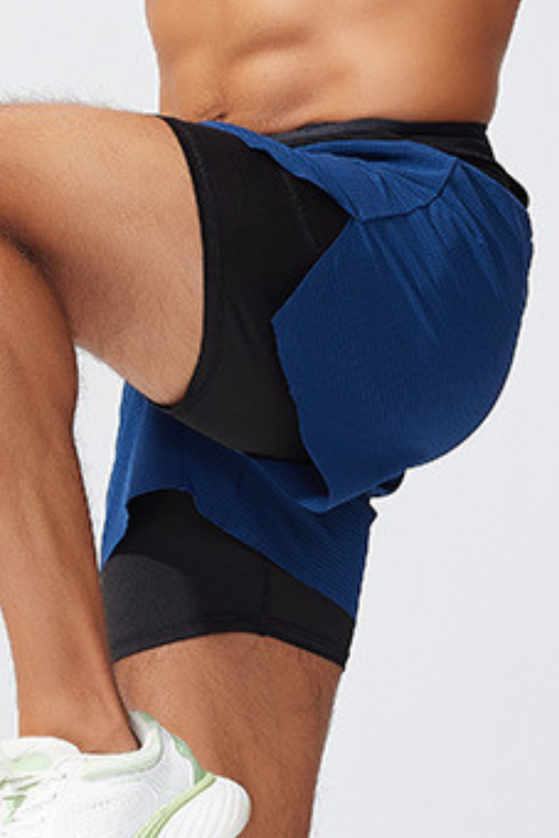 Men's 2-in-1 Running Shorts with Quick-Dry Outer Layer
