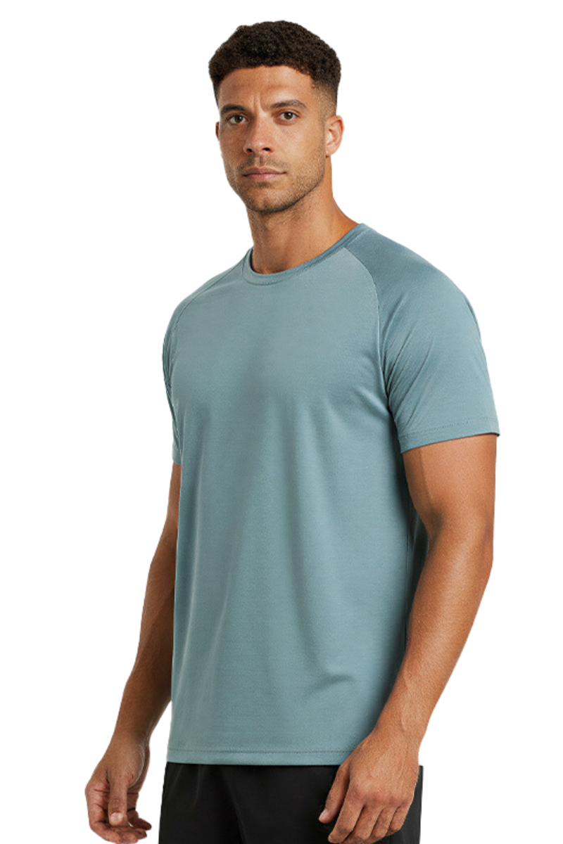 Men's Summer 100% Cotton Crew Neck Quick Dry  Sports T-shirt