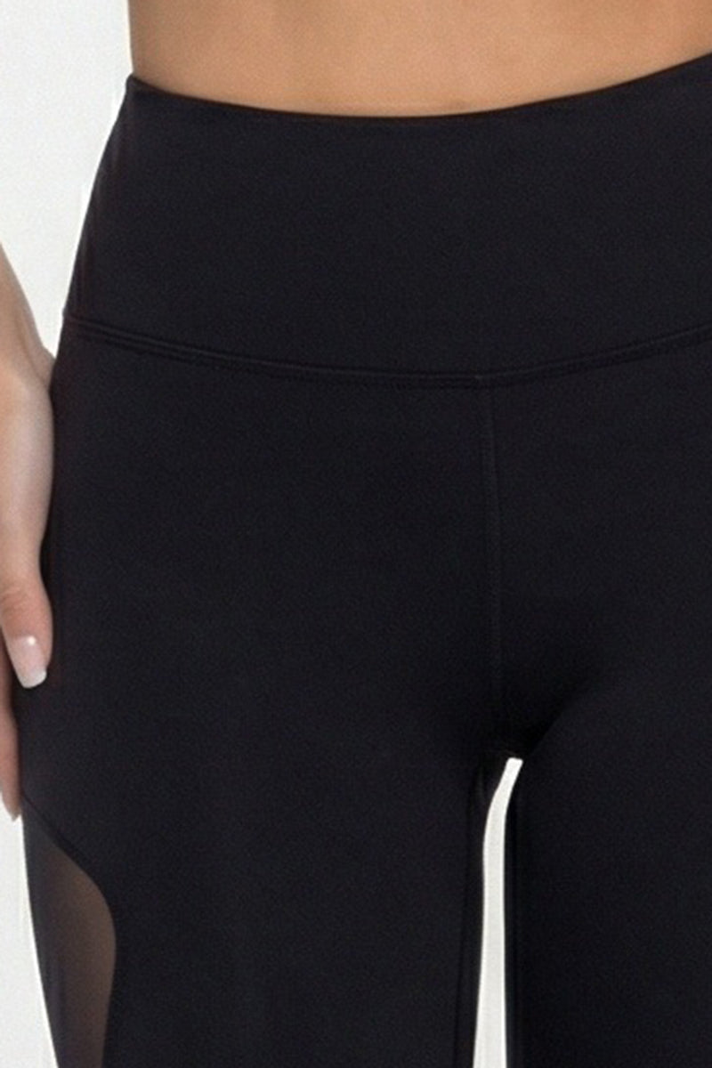 Women's Mesh-Paneled Set:Bra And High Waist Leggings