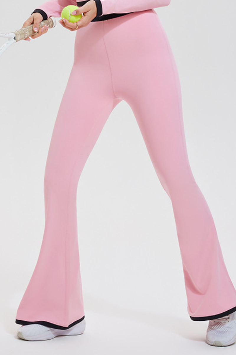 Women's Athletic Color Block High-Waisted Flare Pants