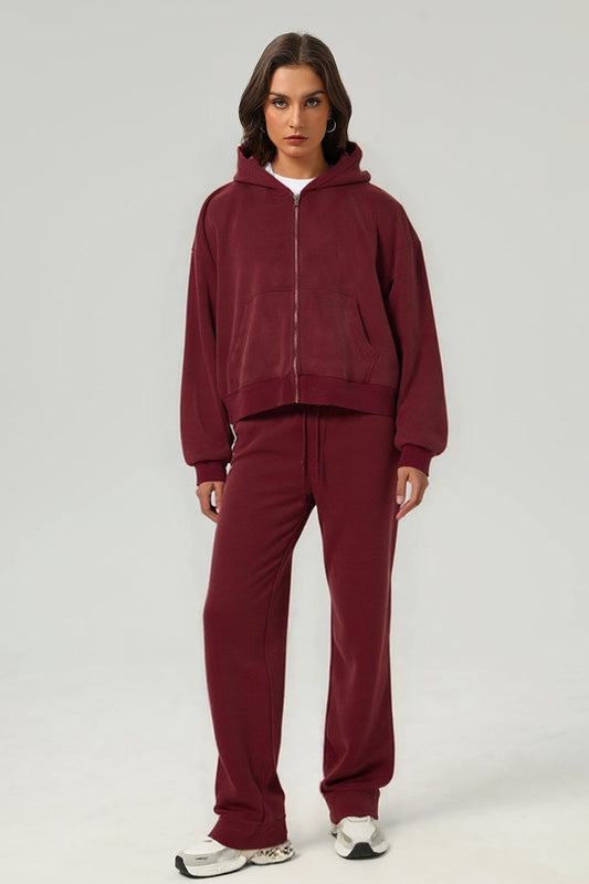 Unisex Boxy Double-Zipper Fleece Jacket Streetwear