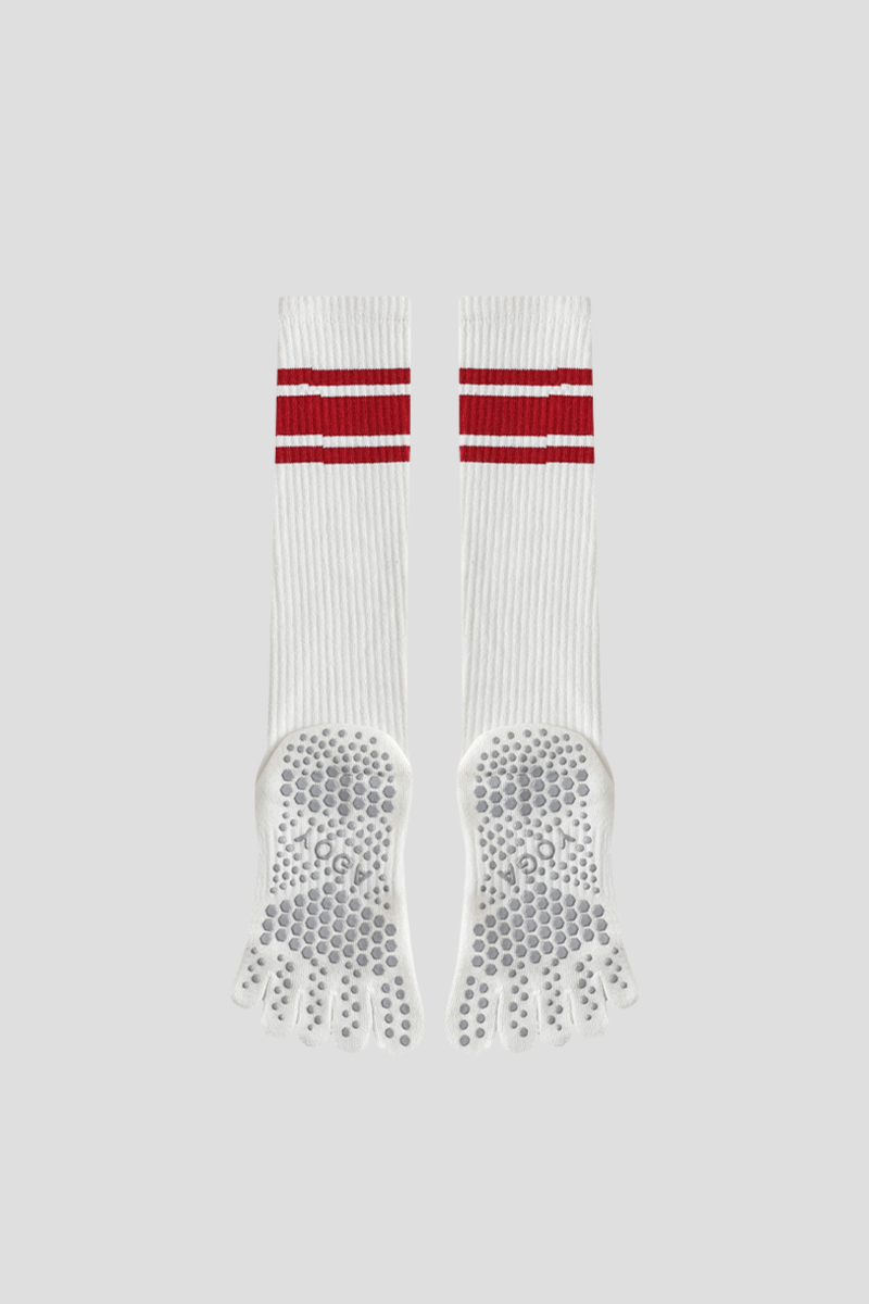 Women's Non-Slip Grip Sole Long Tube Sports Pilates Socks