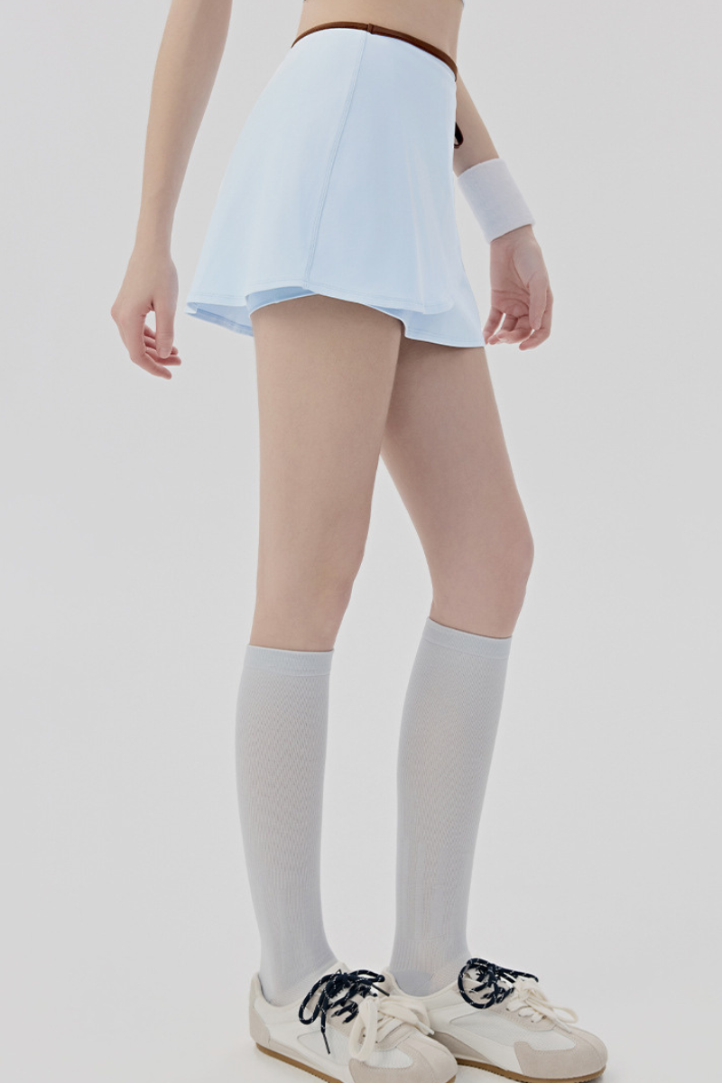 Women's Color-block Tie-waist Anti-exposure Sports Skirt